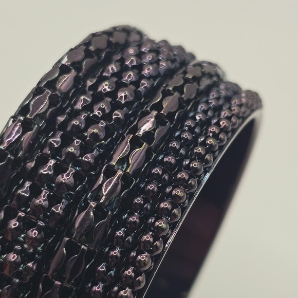 Wide Bangle Bracelet Purple Statement‎ Chunky Whimsigoth Edgy Witchy - Picture 3 of 9